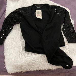 black bcbgmaxazria  cropped tie front shrug